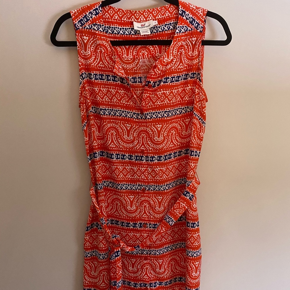 Vineyard Vines Sleeveless Silky Red White and Blue